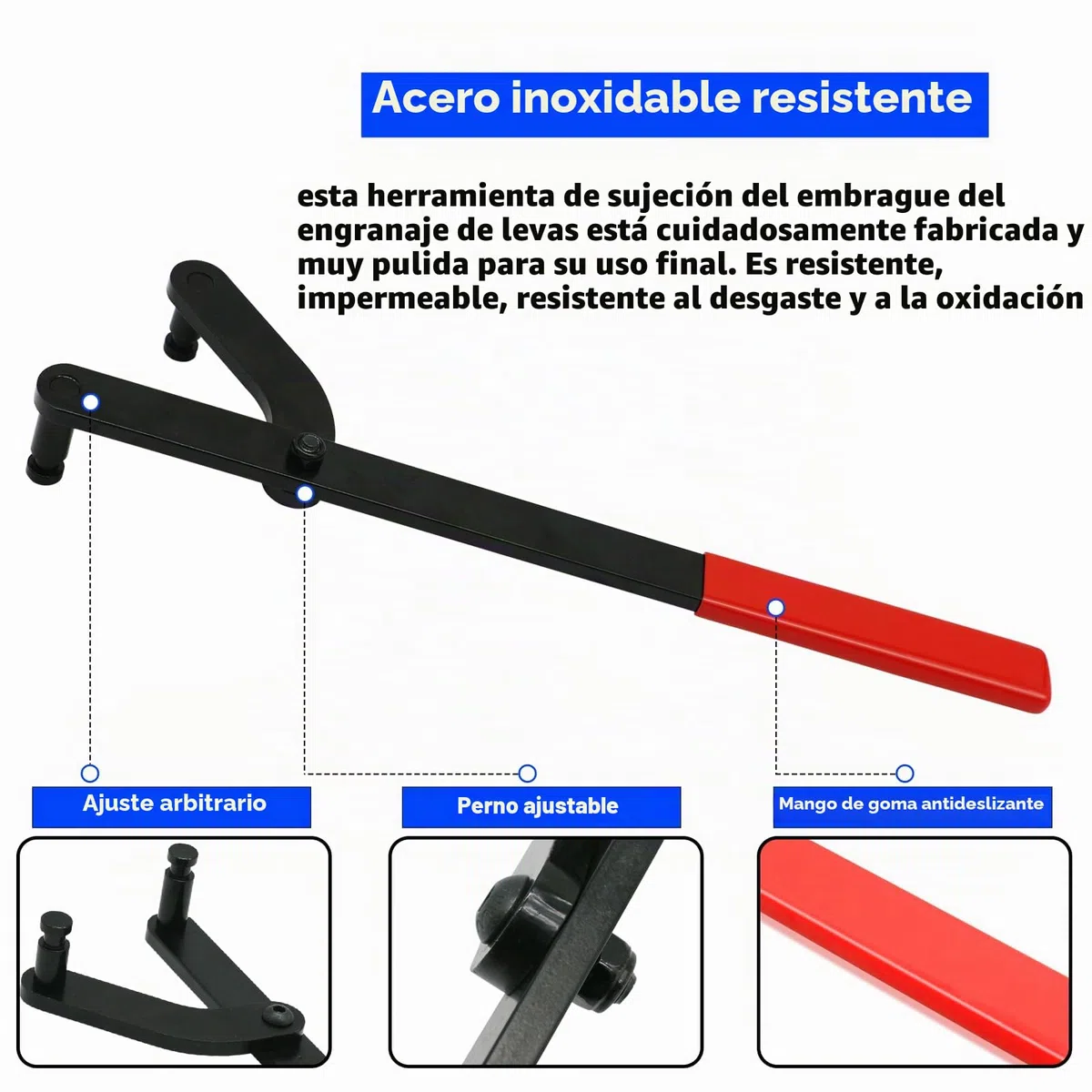 Universal Ajustable Herramienta de Soporte contra Sujeción de Polea, Herramientas de Contrapeso de Llave Coche Vehículo Juego de árbol de levas