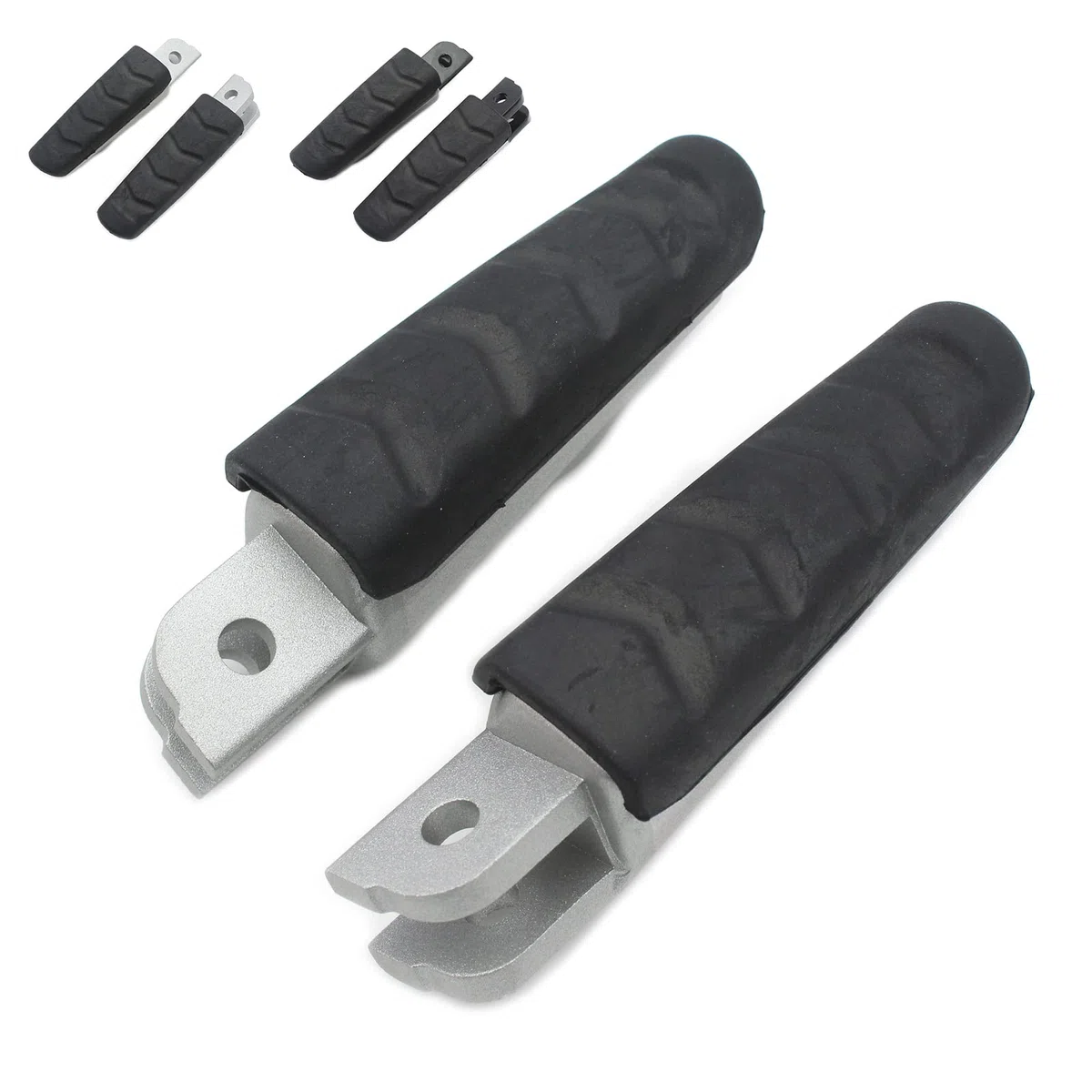 Reposapiés de Goma for Pedales Delanteros, Compatible con BMW F800GT/ST/S, F900R/XR, M1000XR/S1000XR, R1200RS/ST, R Nine T, R1250R/RS (Negro) Pedal de Freno de Motocicleta(Silver)