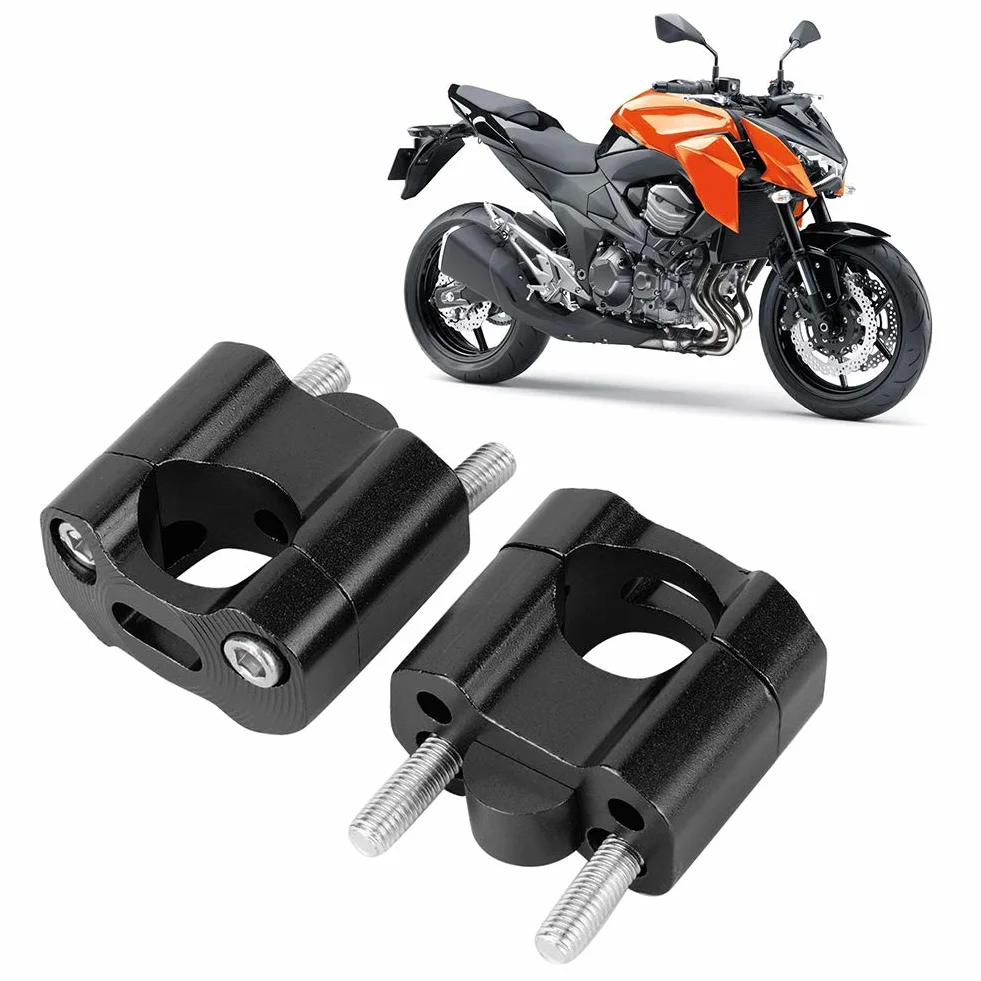 Elevadores de Manillar de Motocicleta de 22 Mm, Elevadores de Manillar de Motocicleta Universales de 22 Mm, Vástagos y Piezas de icleta, par de Abrazaderas de Montaje de (Negro)