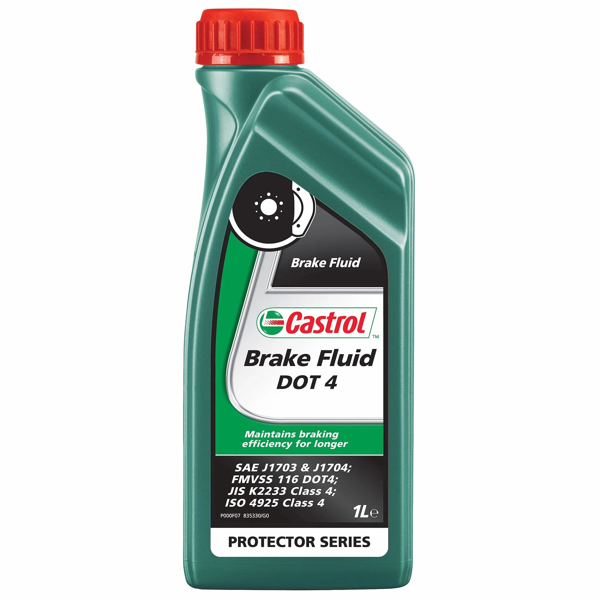 CASTROL Líquido de frenos 1Liter Compatible con VW Polo V Hatchback 6R1, 6C1 up! Hatchback 121, 122, BL1, BL2, BL3, 123 Golf VII Hatchback 5G1, BQ1, BE1, BE2, PEUGEOT 208 I Hatchback CA, CC, FORD