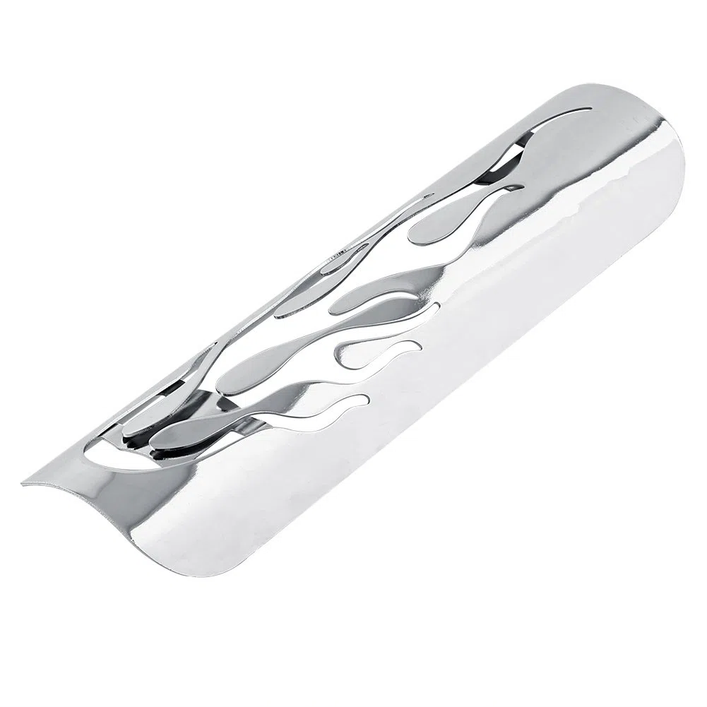 Fydun Cubierta de blindaje de Placa Anti-Calor Cubierta de Aislamiento Universal Moto Llama Tubo de Escape Escudo de Aislamiento térmico Protector de la Cubierta del silenciador(Plata)