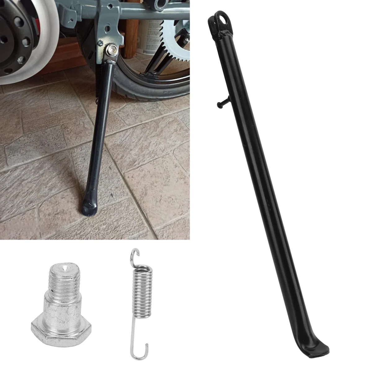Pata de cabra lateral de motocicleta, pata de cabra de moto de cross, pata de cabra de motocicleta de 420 mm/16,54 pulgadas, soporte de pata de cabra lateral de motocicleta de repuesto para Apollo 125