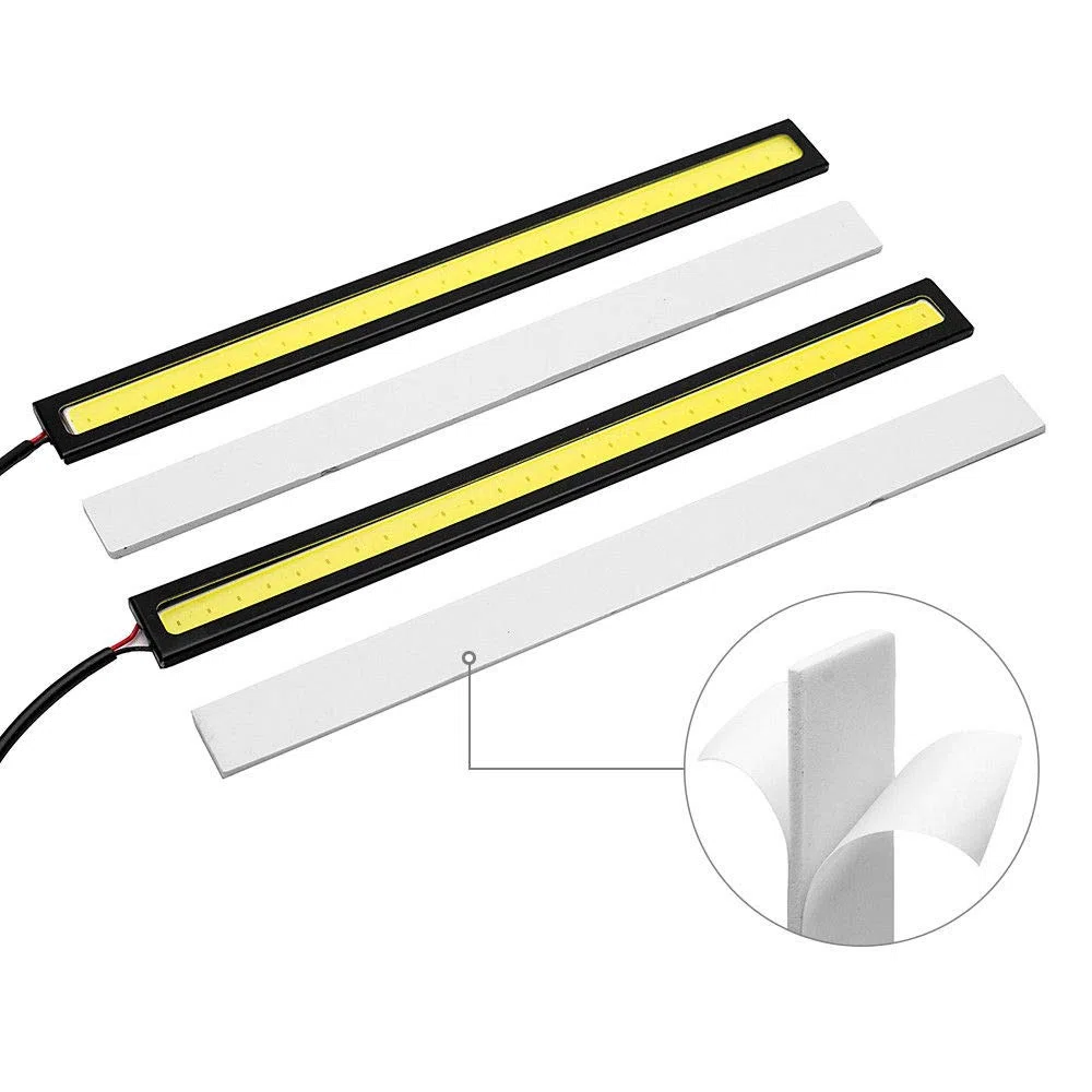 MASO DRL Luces de circulación diurna para coche COB LED tira de luces antiniebla 12 V de alta potencia impermeable flexible conducción antiniebla luces (paquete de 2)