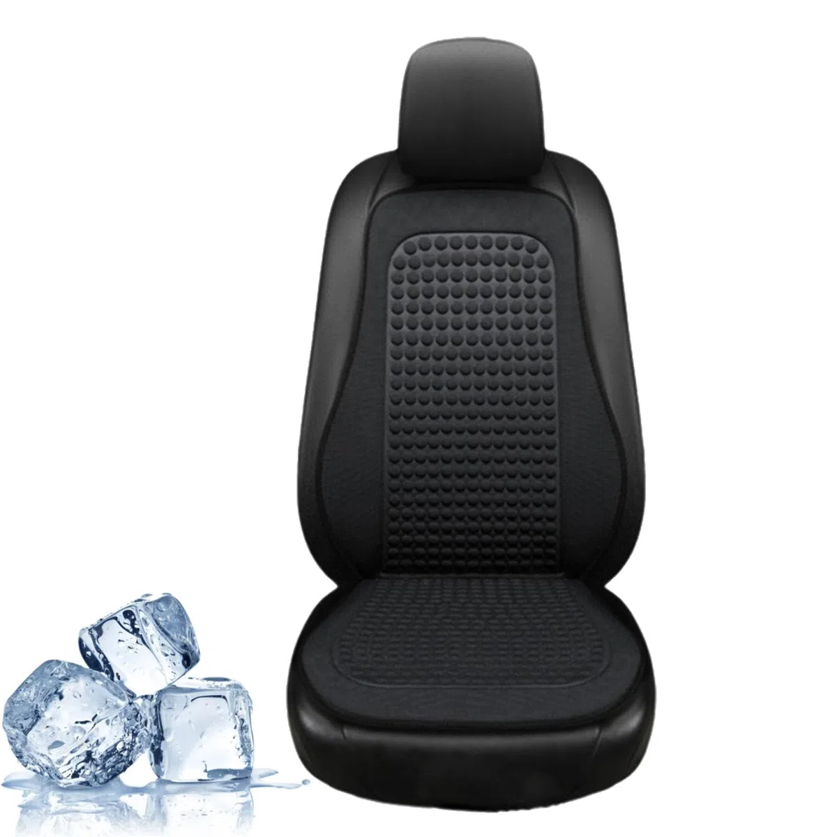 Genérico Respaldo para Asiento de Auto Refrescante, Funda para Asientos de Auto Transpirable de Seda Fría,Fundas para Asientos de Automóvil para Coche Camión SUV (Negro)