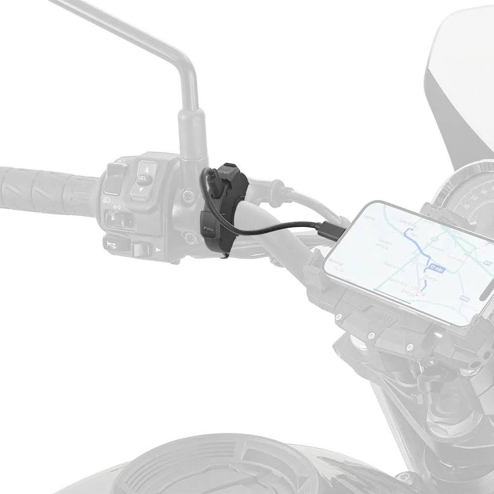 Toma USB y USB-C de manillar para moto, entrada de 12-24 V, compatible con manillares de 22-25,4 mm, con cableado