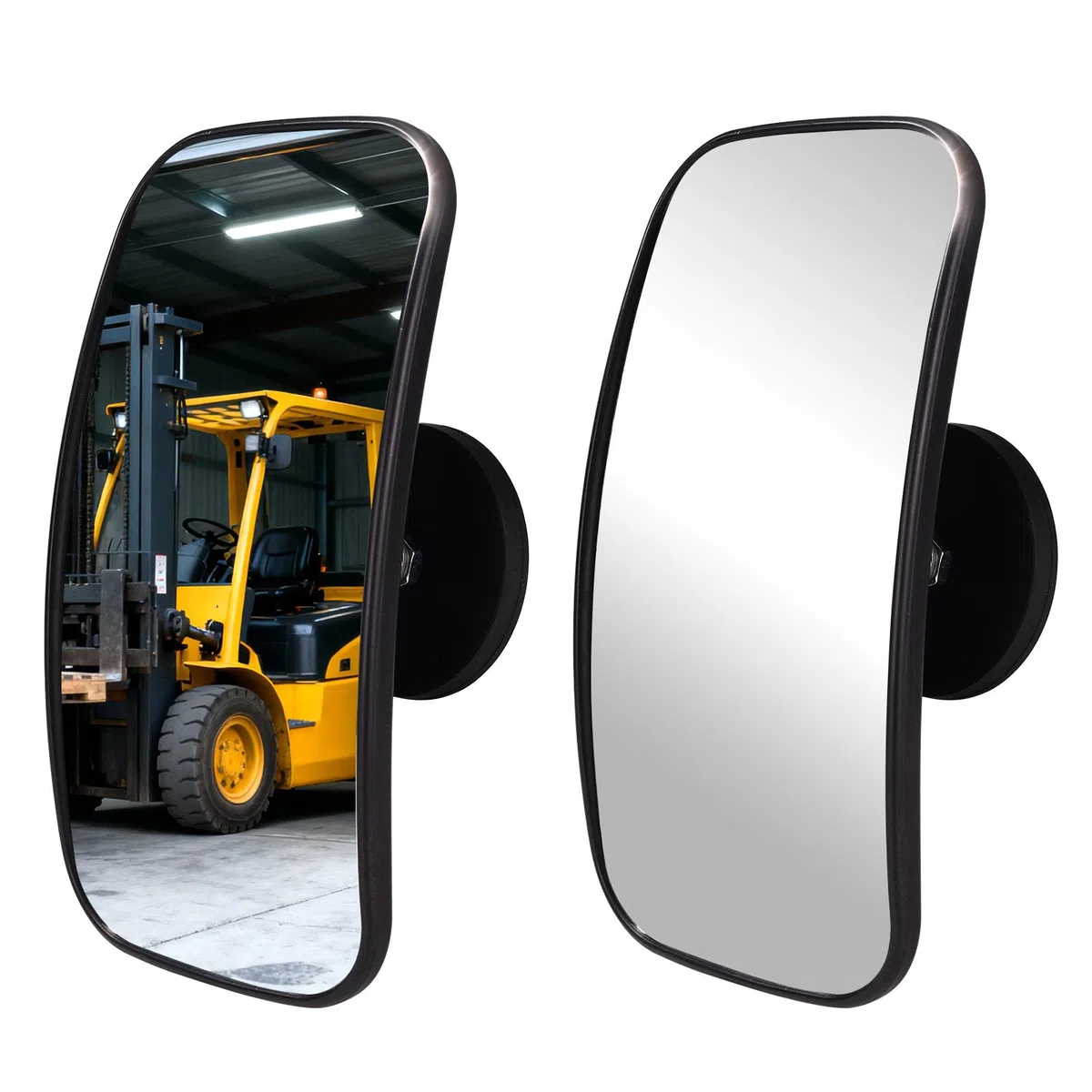 2uds Espejos Retrovisores Magnéticos para Montacargas, Espejos Laterales Magnéticos Cuadrados Universales Tractores Ajustables 360 Grados y Alta Definición para Múltiples Modelos Montacargas