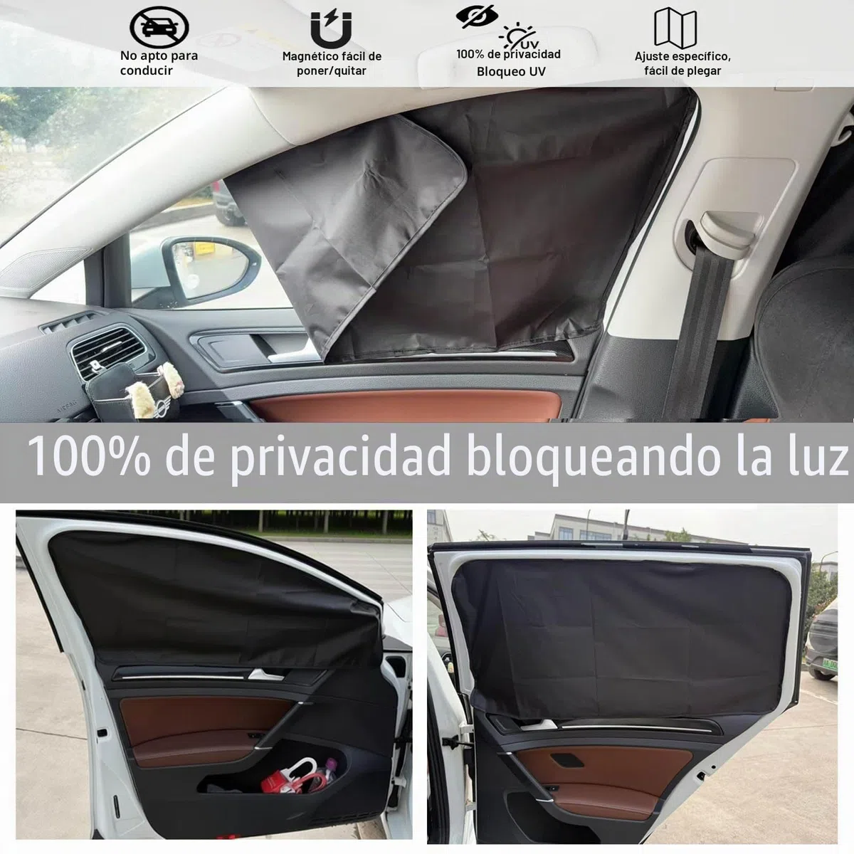 ZATOOTO Parasol Coche Compatible con VW Golf 7 2013-2021, Parasol Coche Lateral Magnetico, Cortinas Coche, Oscurecedor Ventana Coche, Negro, 4 Piezas