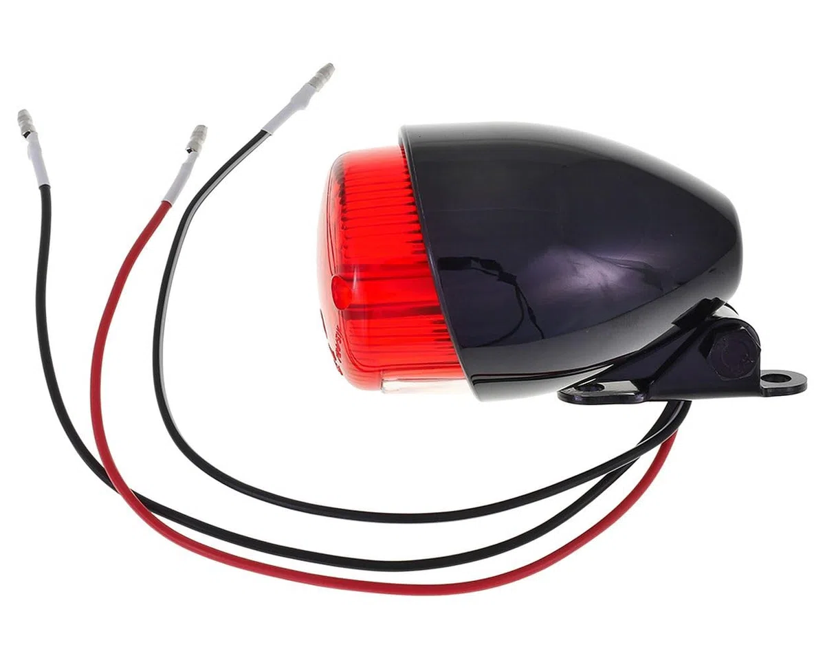 Piloto trasero/freno mini negro homologado compatible con chopper, moto custom