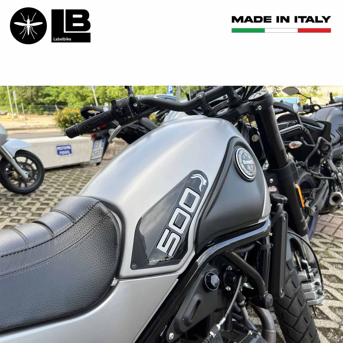 labelbike - Pegatinas 3D Resina Protección lateral Depósito compatibles con Benelli Leoncino 500