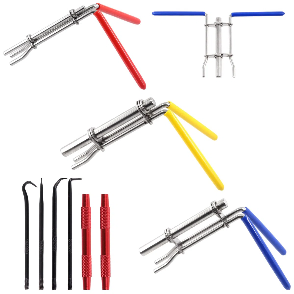 Swpeet 5 piezas de herramientas de instalación de sello hidráulico, herramientas de reparación de pistón de cilindro hidráulico, juego de herramientas de instalación de sello en U de torsión con juego
