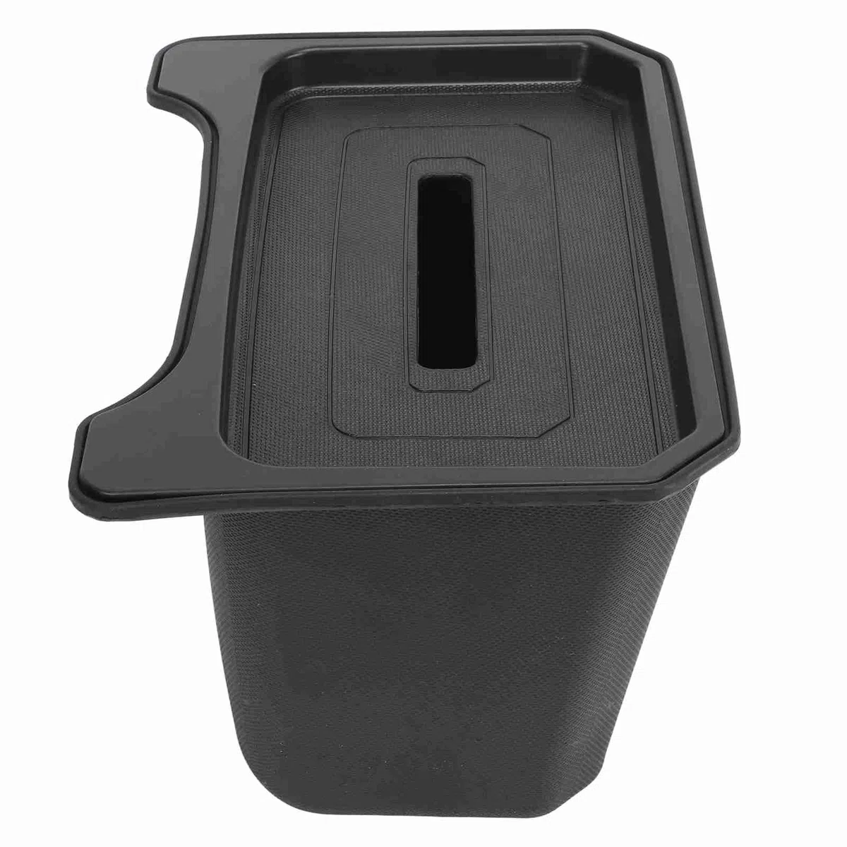 Fockety Caja de Almacenamiento para Tesla Model Y, ABS TPE Organizador Consola Central Trasera con Tapa, Asiento Trasero Segunda Organizador Contenedor de Almacenamiento Basurero (Negro)