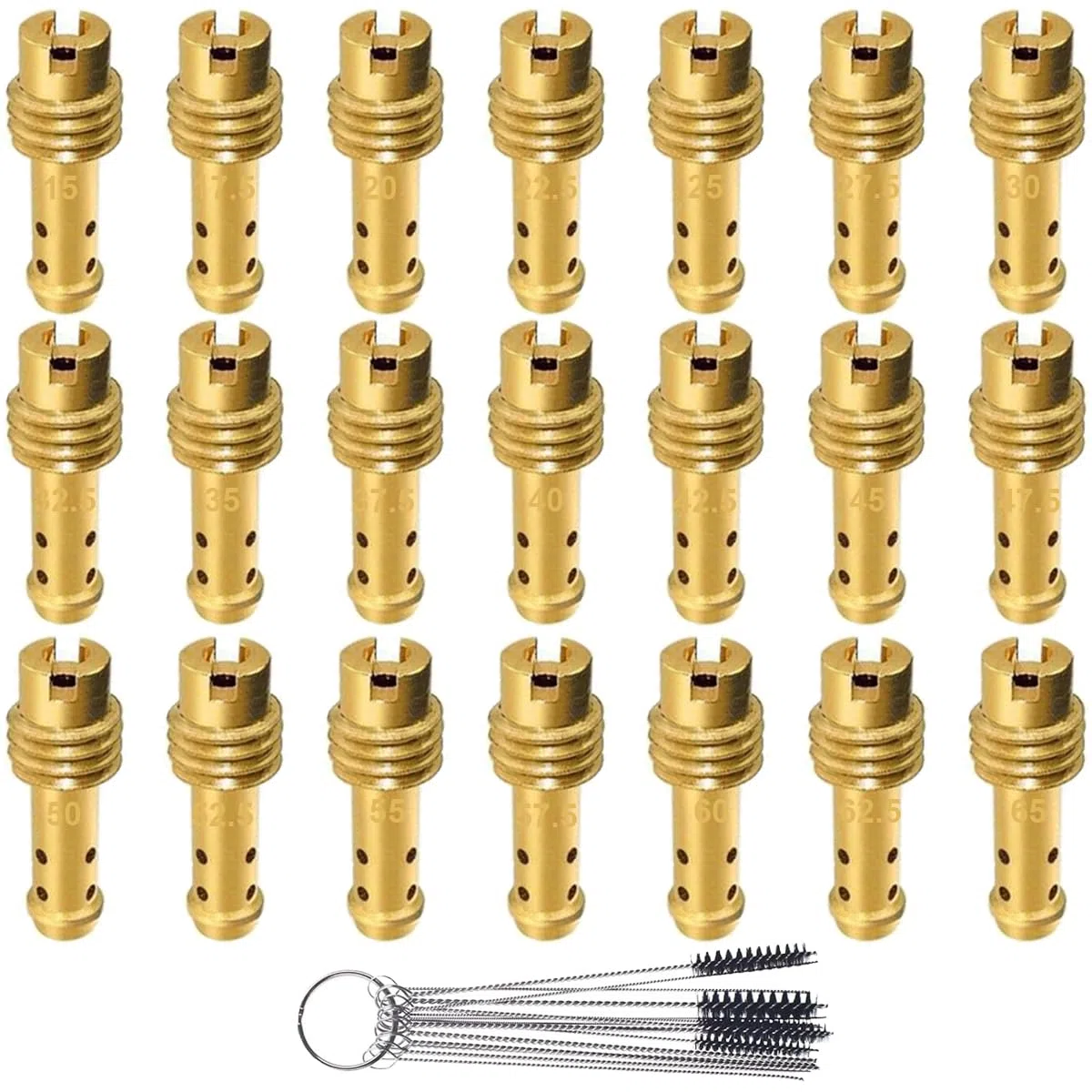 ZAMDOE 15-65 Kit de surtidor de carburador de Baja Velocidad para MIKUNI VM/TM/TMX VM22/210 AX100 EN GN TZR TMS Utilizado en Motocicletas de 125 CC, 150 CC, 200 CC y 250 CC, Dirt Pit Bike 15-65