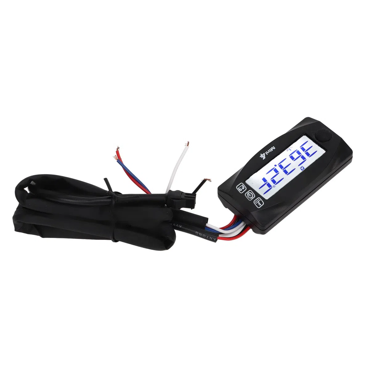Medidor de Temperatura LCD de 4 Funciones para Motocicleta M14x1.25 Pantalla Digital de 4 Pulgadas Instrumentos Automotrices con Tiempo, Voltaje, Velocidad y Temperatura del