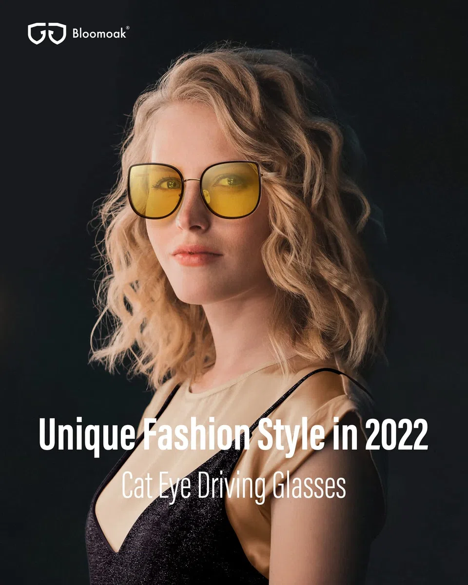 Bloomoak Gafas de Conducción Nocturna de Moda para Mujer/Gafas Polarizadas de Visión Nocturna/Antideslumbramiento/Protección UV 400