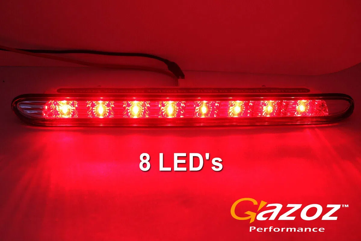 Tercera luz de freno LED roja/lente transparente para Peugeot 01-08 206 cc