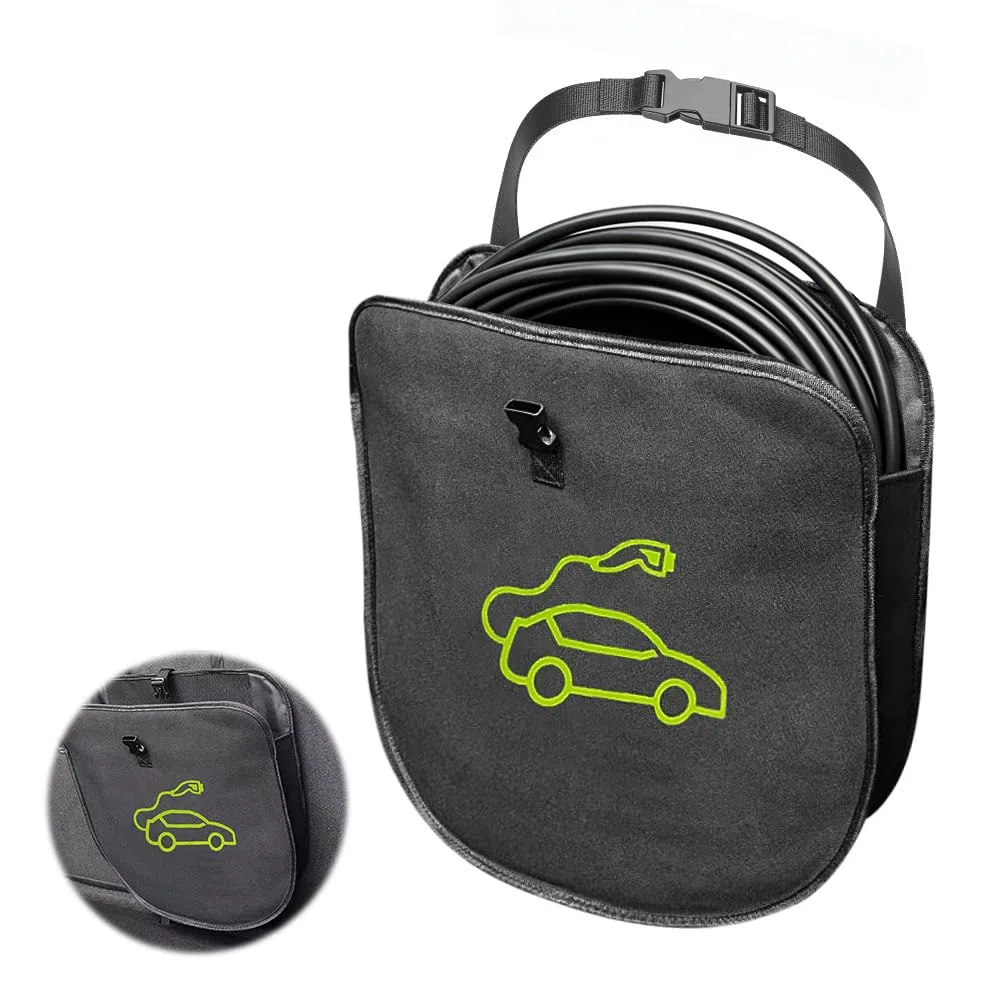 Bolsa para cable de carga e coche, cable de carga, bolsa para coche eléctrico, organizador de maletero de coche, organizador de cable de 38 cm para mangueras de riego de 5 a 10 m de largo