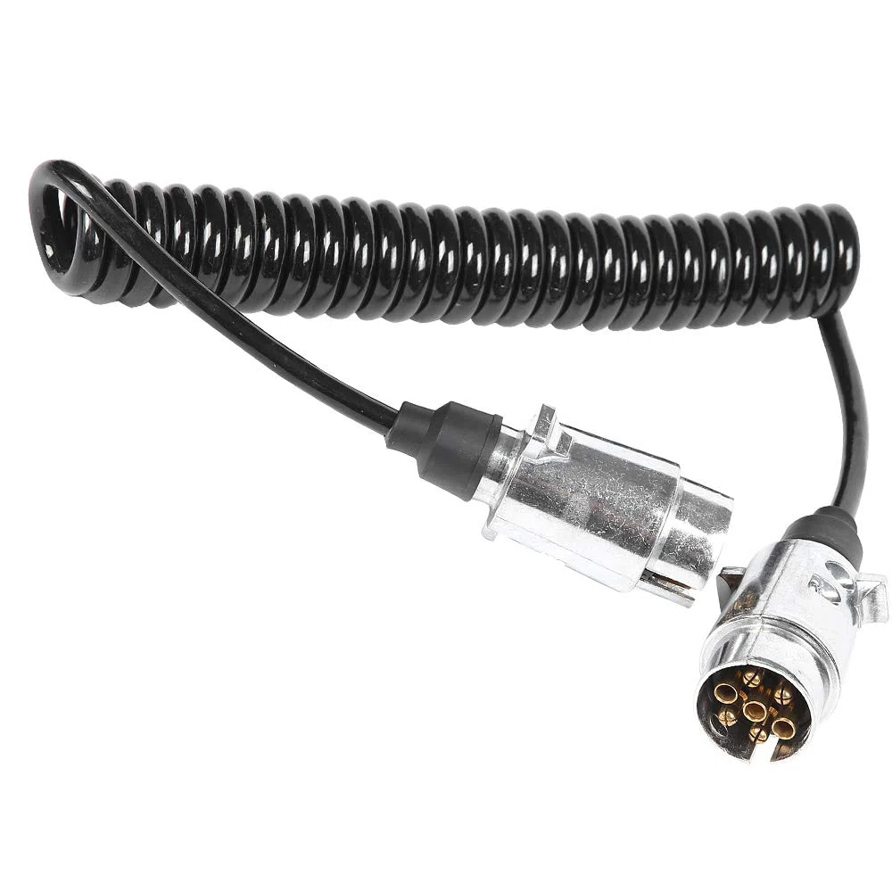 AOHEWEI Cable de Extensión para Remolque 7 Pines Metal 1,8M con Conector Enchufe De Remolque Aleación De Aluminio 12V para Remolque Camión Barco u Caravana