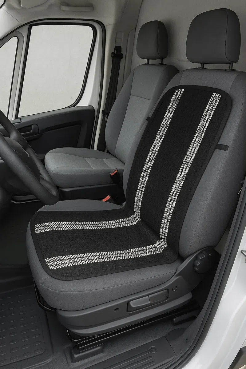 The Boutique for your Car - Respaldo "Don Fresco" Black, Transpirable y Resistente, Compatible con Airbag, Universal, Negro con Líneas Color Natural