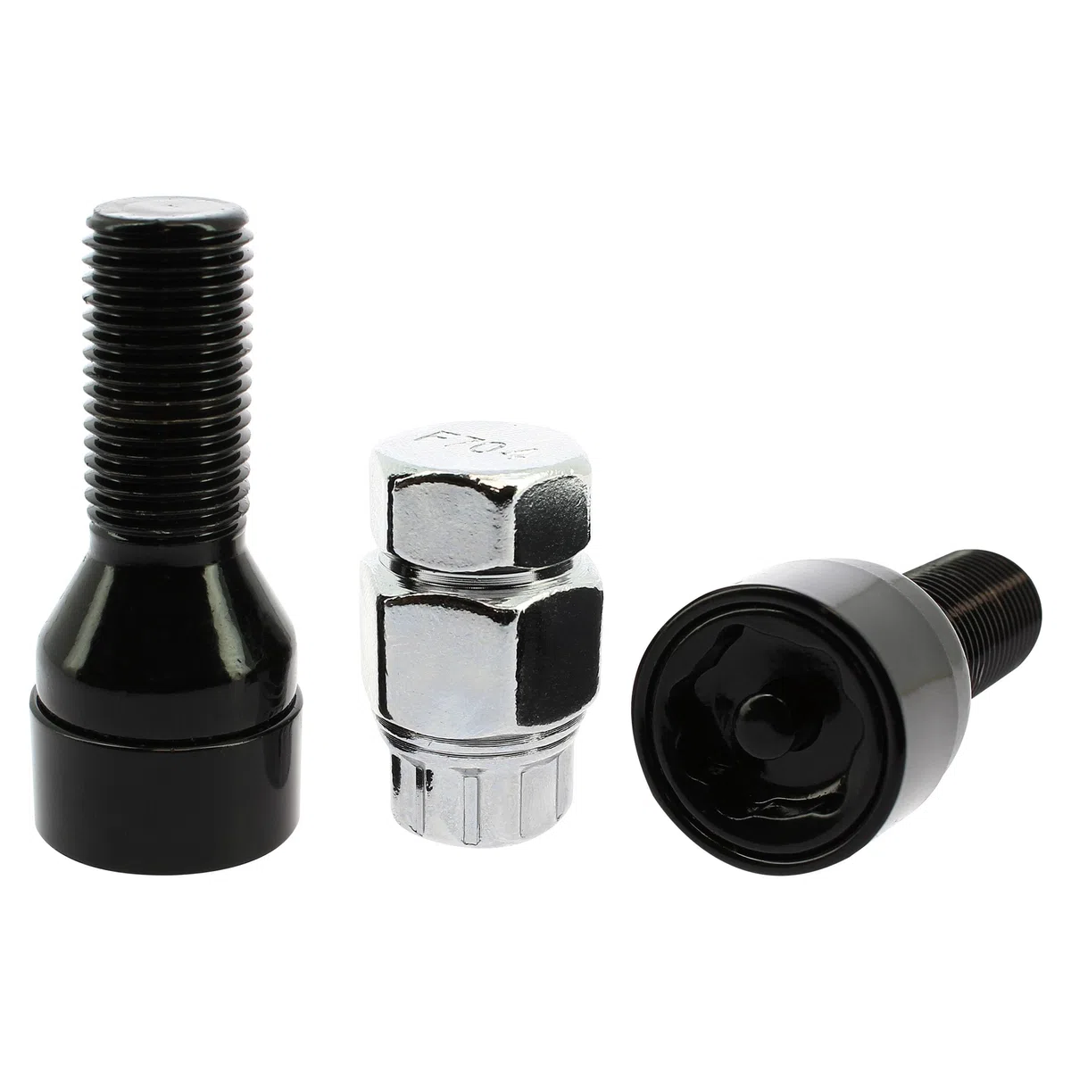 S SUMEX Juego de 4 Tornillos Antirrobo Premium de 14x1.50 L28 Acerados con Cabeza Rotativa Anti Mordazas con 2 Llave de Tulipa con 7 Puntas Redondas Color Negro