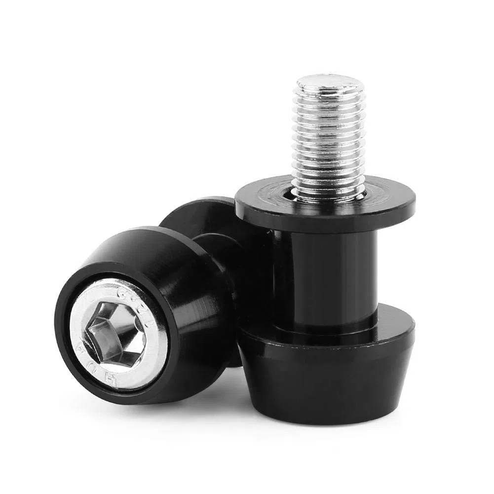 Carrete del brazo oscilante, carrete del brazo oscilante de la aleación de aluminio de la motocicleta Resbaladores del soporte del brazo oscilante(8MM-Negro)