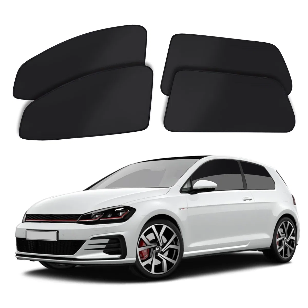 ZATOOTO Parasol Coche Compatible con VW Golf 7 2013-2021, Parasol Coche Lateral Magnetico, Cortinas Coche, Oscurecedor Ventana Coche, Negro, 4 Piezas