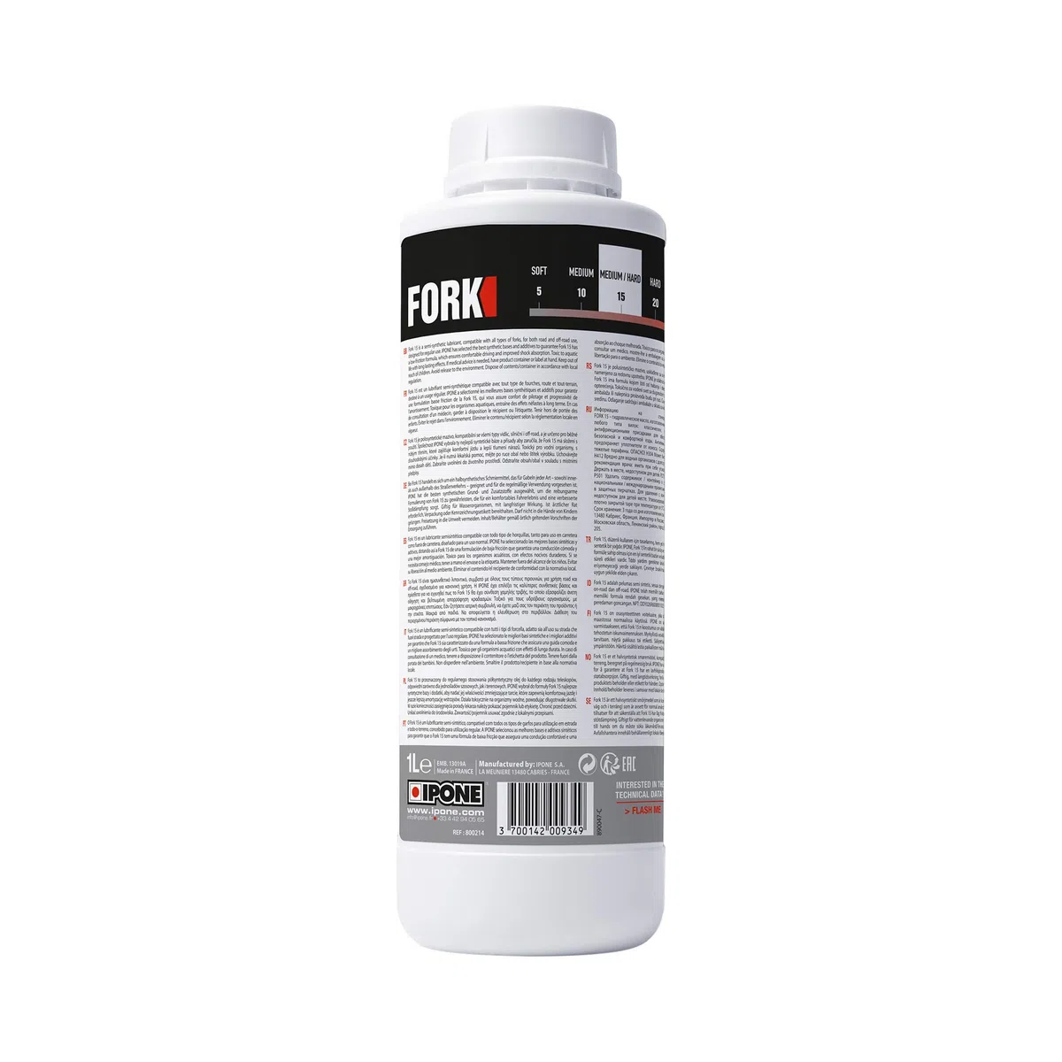 IPONE - Aceite de Horquilla Moto - Fork 15 - Semisintético - Alto rendimiento - Tecnología Anti-fricción y Anti-Emulsion - Envase 1 Litro