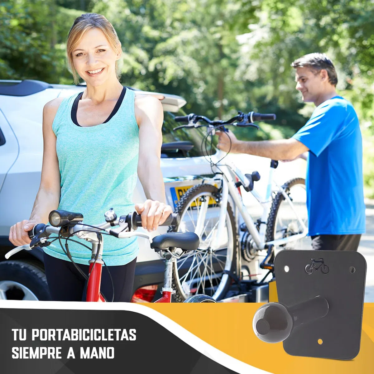 Domar - Soporte para portabicicletas Bola Incl. Tornillos - Adecuado para Acoplamiento de portabicicletas Thule y Uebler y Muchos más. Bola Remolque Coche para Colgar la Bicicleta en la Pared