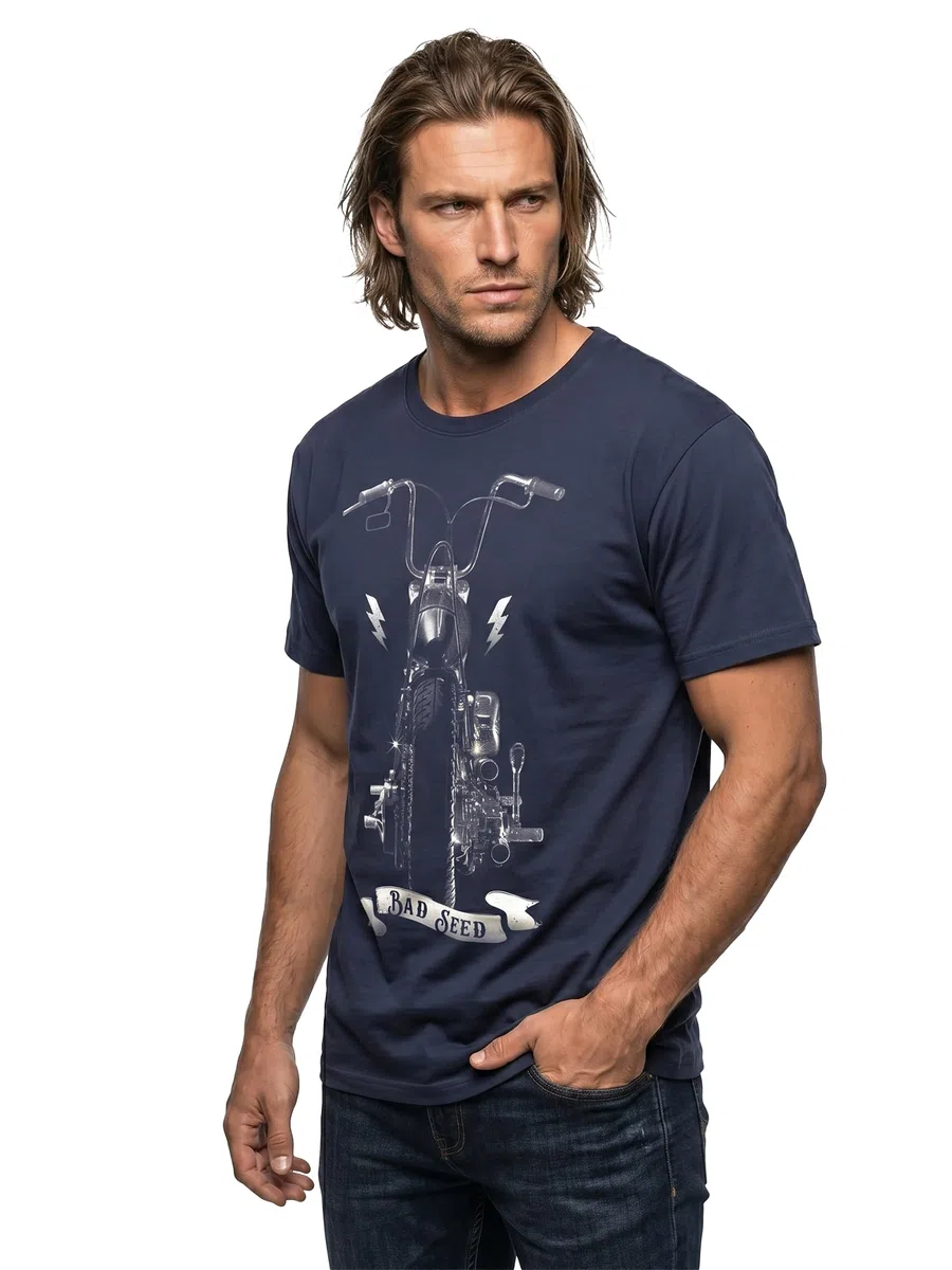 MAKAYA Camiseta Hombre - Bad Seed Motorcycle T-Shirt