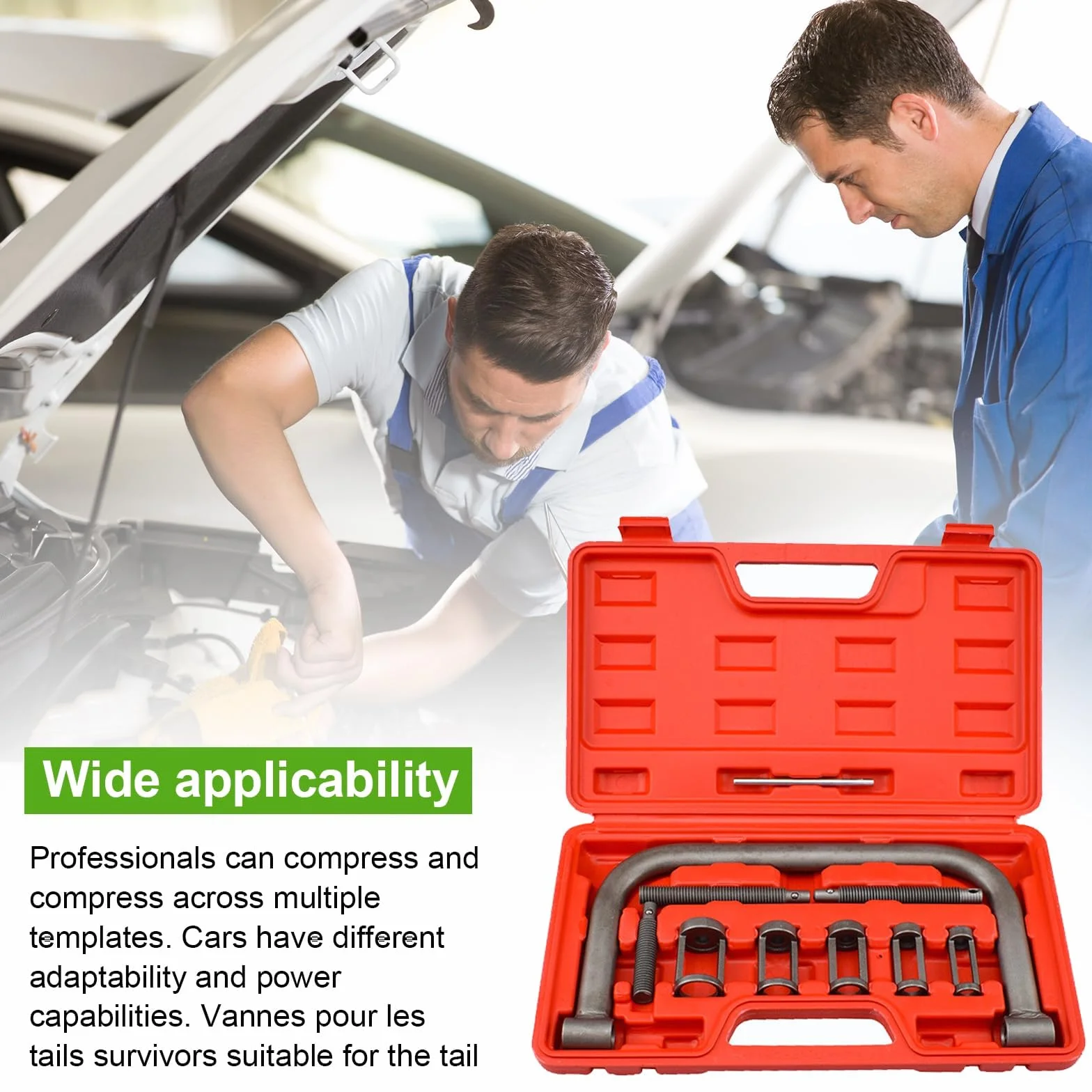 12 Piezas Compresor de Resorte de Válvula Kit, Compresor Muelles con Elevador de Válvula, Accesorios Herramientas Coche Universal, para Automóviles, Motocicletas