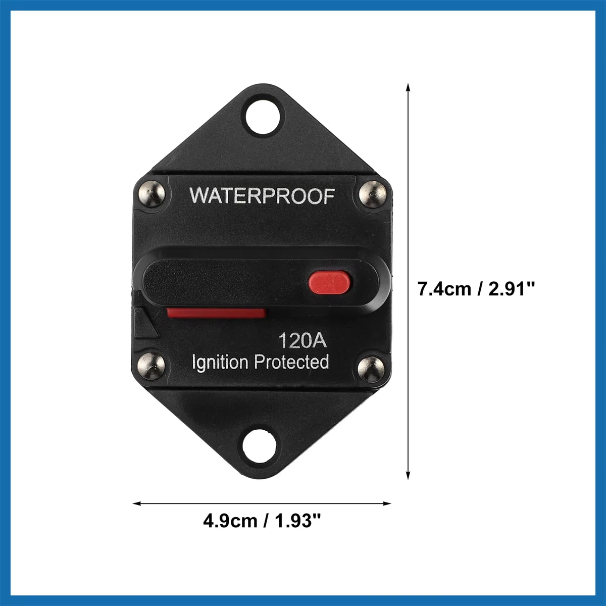 A ABSOPRO Impermeable 120A Circuito Disyuntor con Auto Restablecimiento Fusible12V- 48V DC Reemplazo de artículo