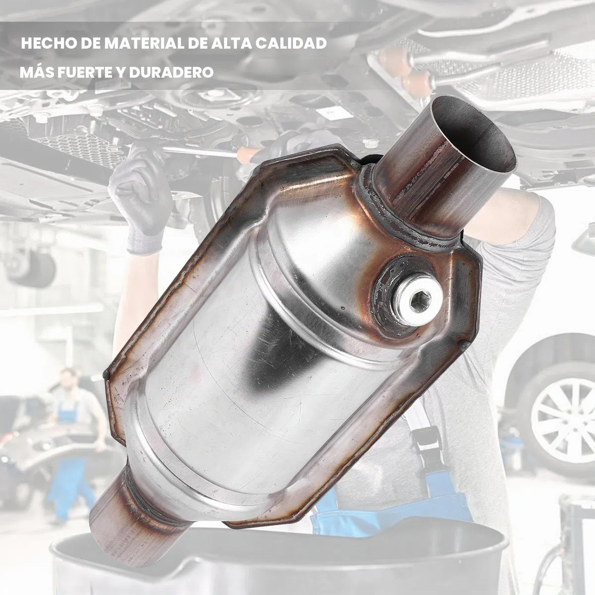 Convertidor Catalítico Universal con Entrada/Salida, con Conexión O2 y Escudo Térmico 53004 Convertidor Catalítico para Automóvil de Acero Inoxidable