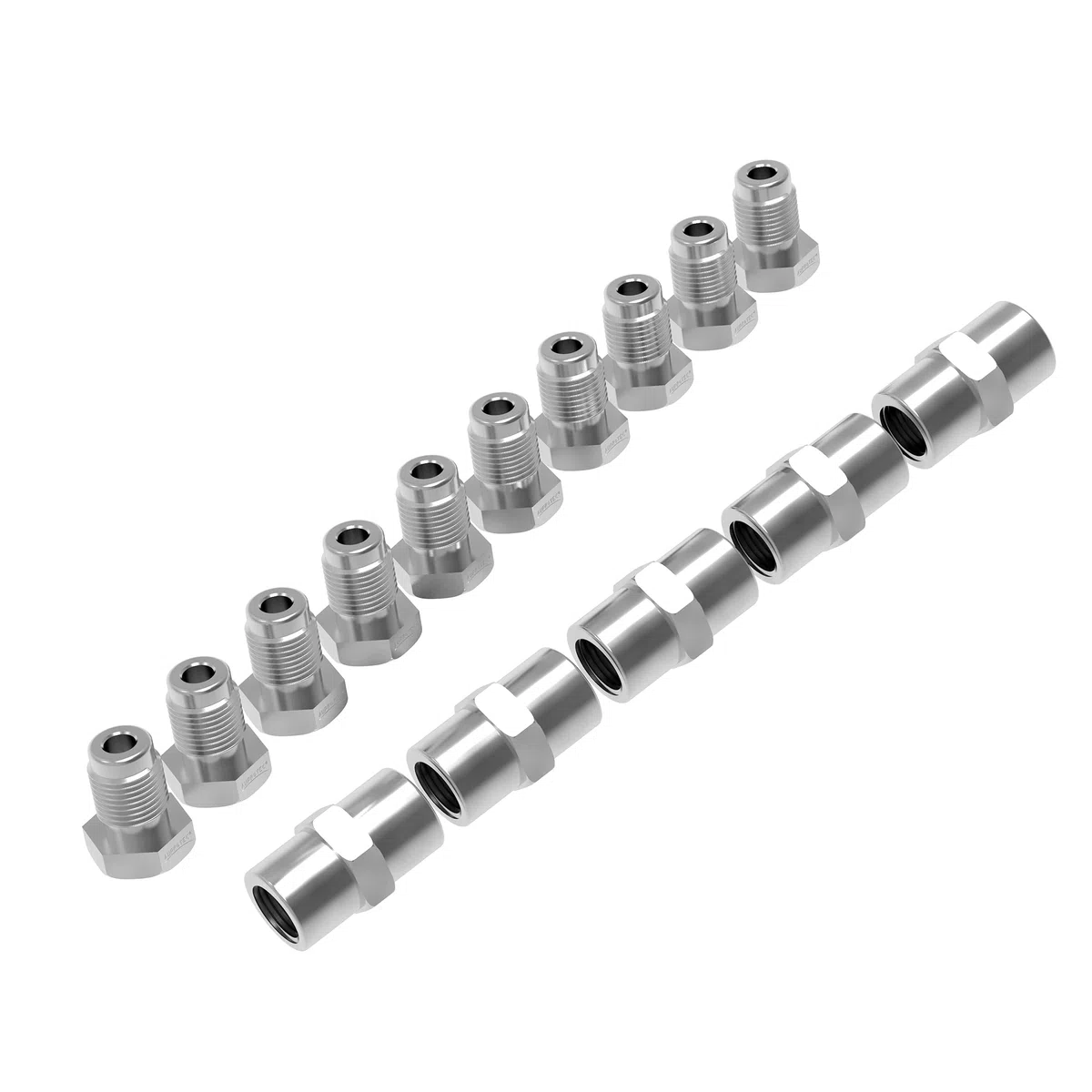 Tubo de freno de 5 m Ø 4,75 mm de acero cobre revestido + 10 conexiones macho + 5 conectores hembra M10 x 1 DIN 74 234 Kit de frenado 3/16 pulgadas Tubo rígido con conexiones para el abocino DIN de