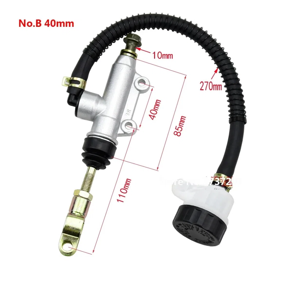 Sistema hidráulico freno Cilindro maestro de aceite hidráulico freno trasero universal para motocicleta Dirt Pit Bike ATV Disco y pompa de freno‌(40mm Sliver)