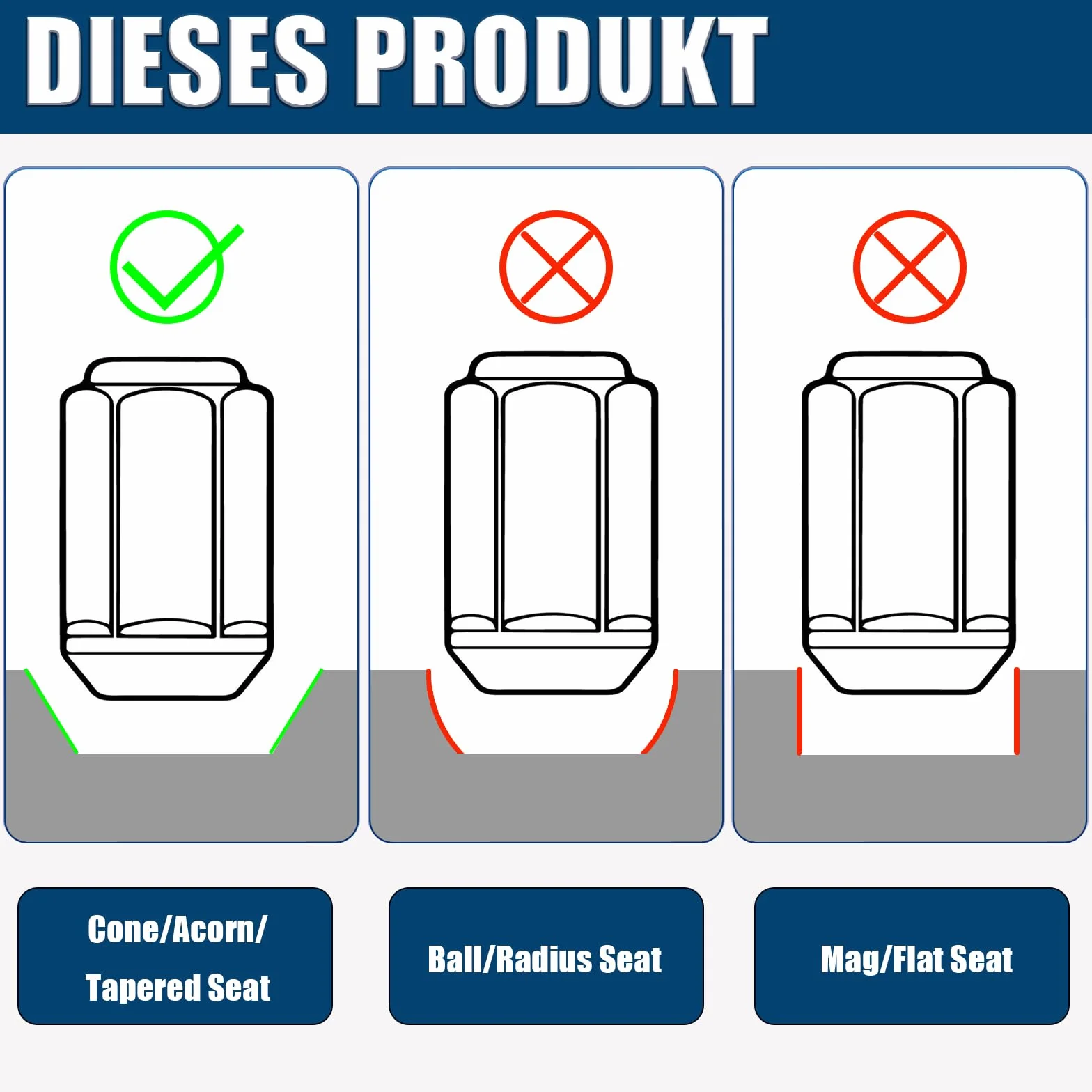 GAsuppply 20 x Tuercas de rueda I M14x1.5 con asiento cónico I Compatibles con Chrysler 300C, Ford S Max, Galaxy (Altura 35 mm)