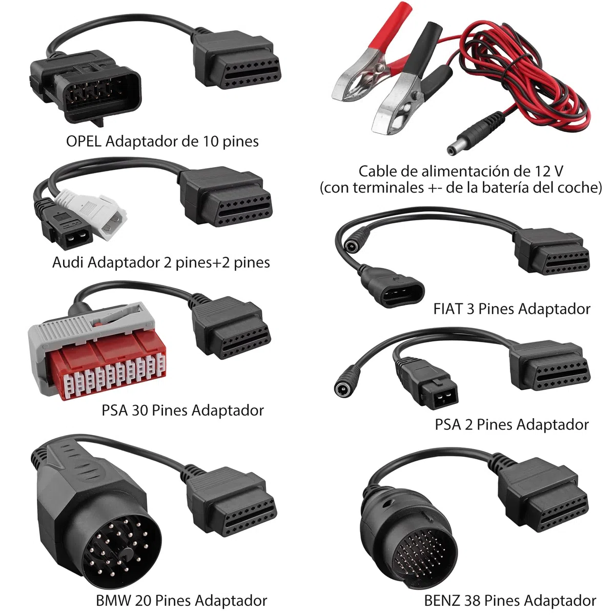 AUTOUTLET Cable Adaptador de Diagnóstico, 8PCS Juego de Cables para Automóvil OBD2 OBD1 Cable de Diagnóstico para Delphi CDP + DS150Er
