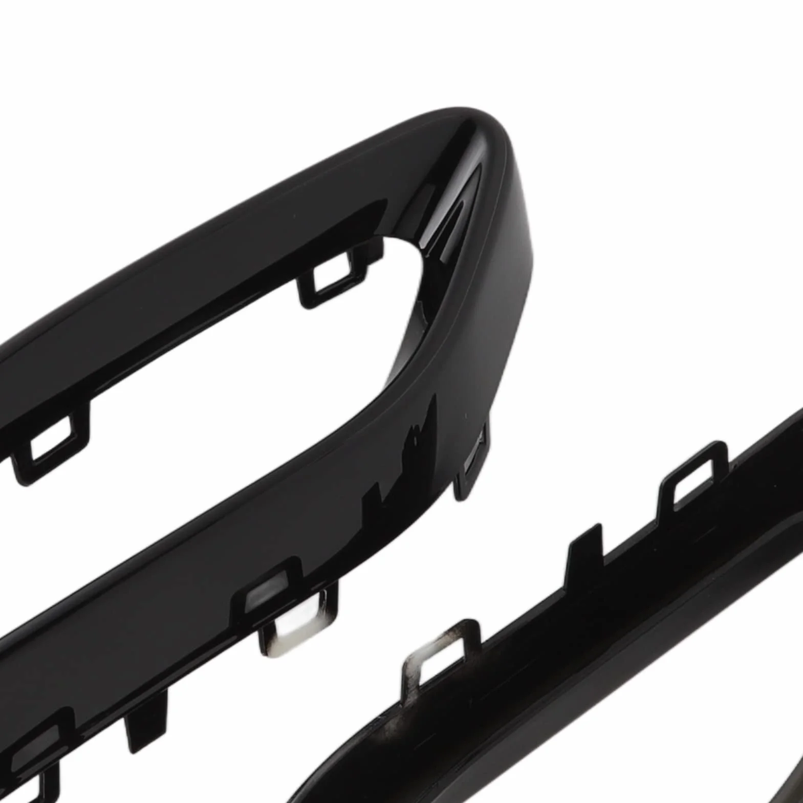 Embellecedores de Punta de Escape para Coche, Marco Decorativo Negro Brillante de Repuesto con Broche Trasero, Kit de 2 Piezas para Vehículos Premium (Par)