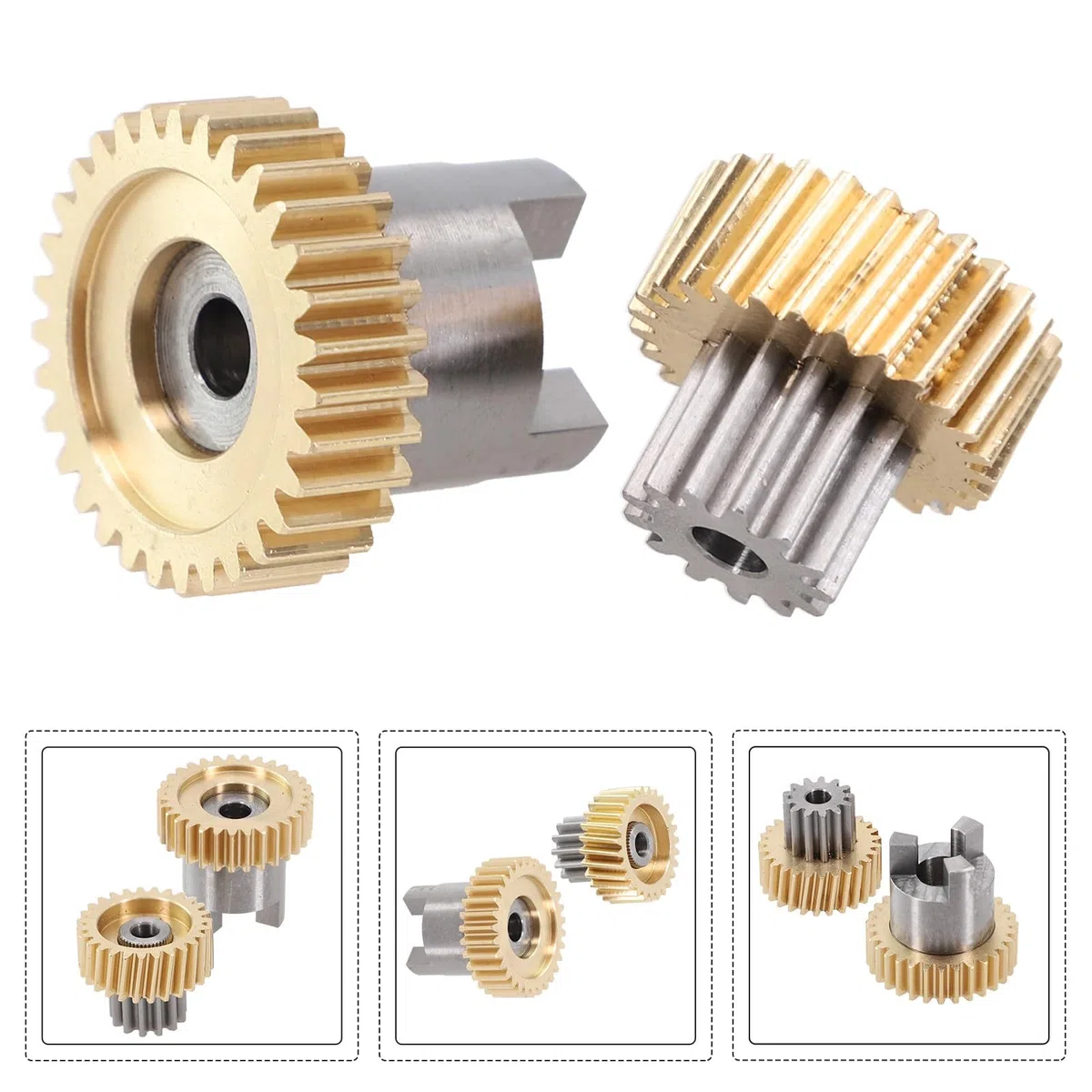 Kit de reparación de engranajes de motor de cortina de vidrio para puerta trasera, 2 piezas para Porsche para Cayenne 2011-2017 con construcción de metal, dorado/plateado