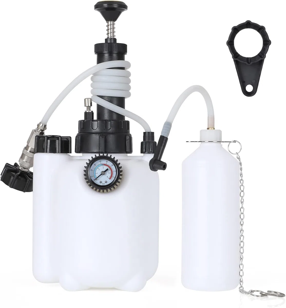 3 litros Purgador Frenos Coche Equipo de Purga de Frenos Sangrador de frenos y embragues manual por presion para taller mecanico Sistema purgador de frenos para cambio de liquido de frenos