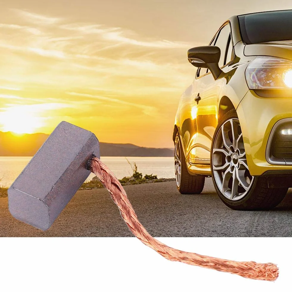 100 Piezas de Escobillas de Carbono Piezas de Repuesto para el Motor del Ventilador Electrónico del Coche J435A, 6x6x12,5 mm