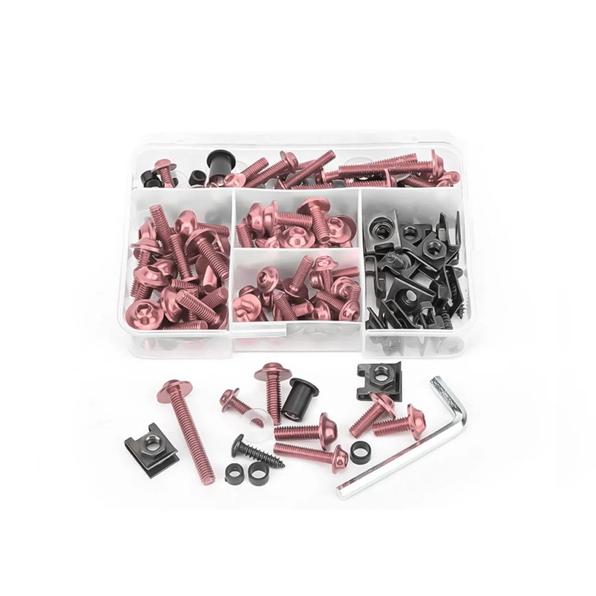 Kits Tornillos-De Carenado De Motocicleta, Moto Kit Pernos Carenado-Tornillos, Universal Motocicleta Tornillos Carenados Kit Carroceria, Kits-Tornillos Para Carenado Moto(Rosa)