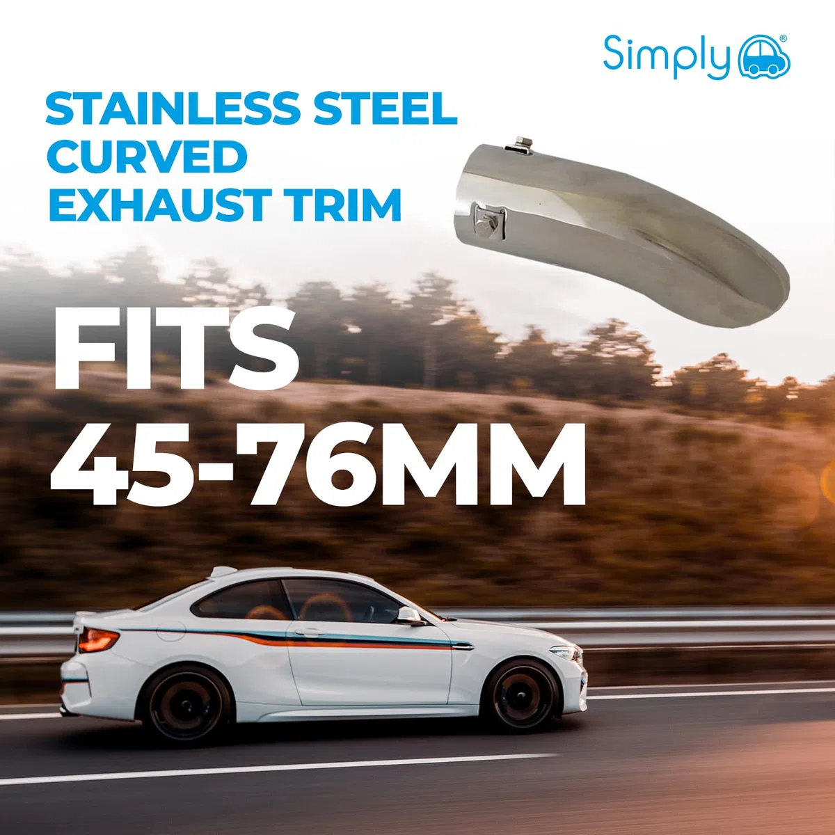 Simplemente etc51 curvado Escape Trim, 51 mm