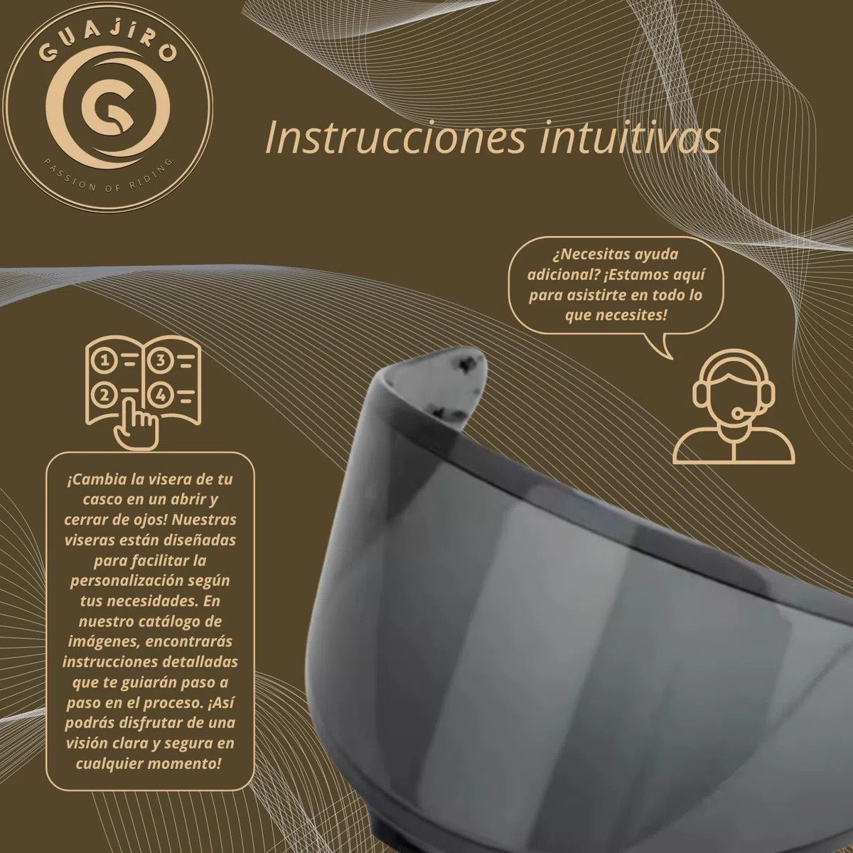 Guajiro - Visera Compatible con Shoei NXR 2 - Z8 - X15 - XSPR Pro - CWR-F2 | Pantalla Policarbonato preparado para Pinlock | Antirayas y Antivaho (Negro)
