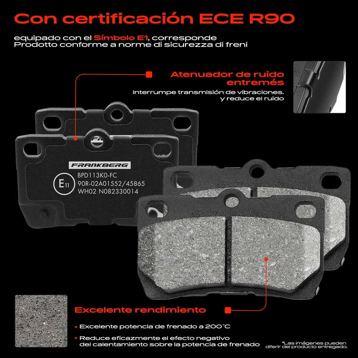 Frankberg 2 discos de freno + 4 pastillas de freno para eje trasero con lubricante de freno compatible con GS GRS19 GWS19 UZS19 2005-2011 GS S19 2006-2011 IS C GSE2 2009-2015 Replace# 4243130290