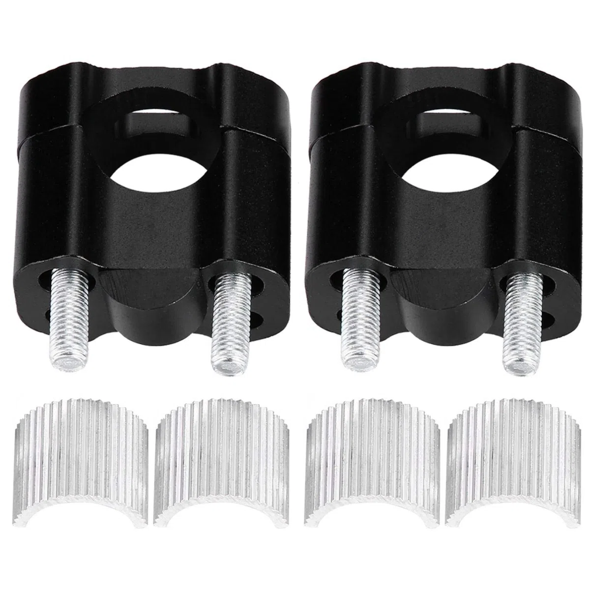 2pcs aleación de aluminio 28 mm manillar de la motocicleta manillar abrazaderas de montaje elevador negroelevador de manillar de moto