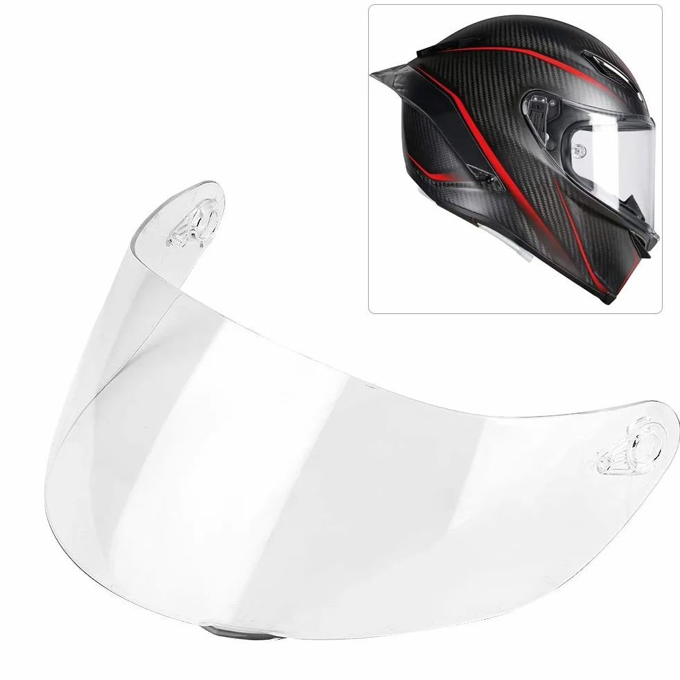 Akozon Protector de viento para motocicleta Visera de lente ajuste de cara completa Visor de lente de cara completa para AGV K1 K3 SV K5 K5-S(Transparente)