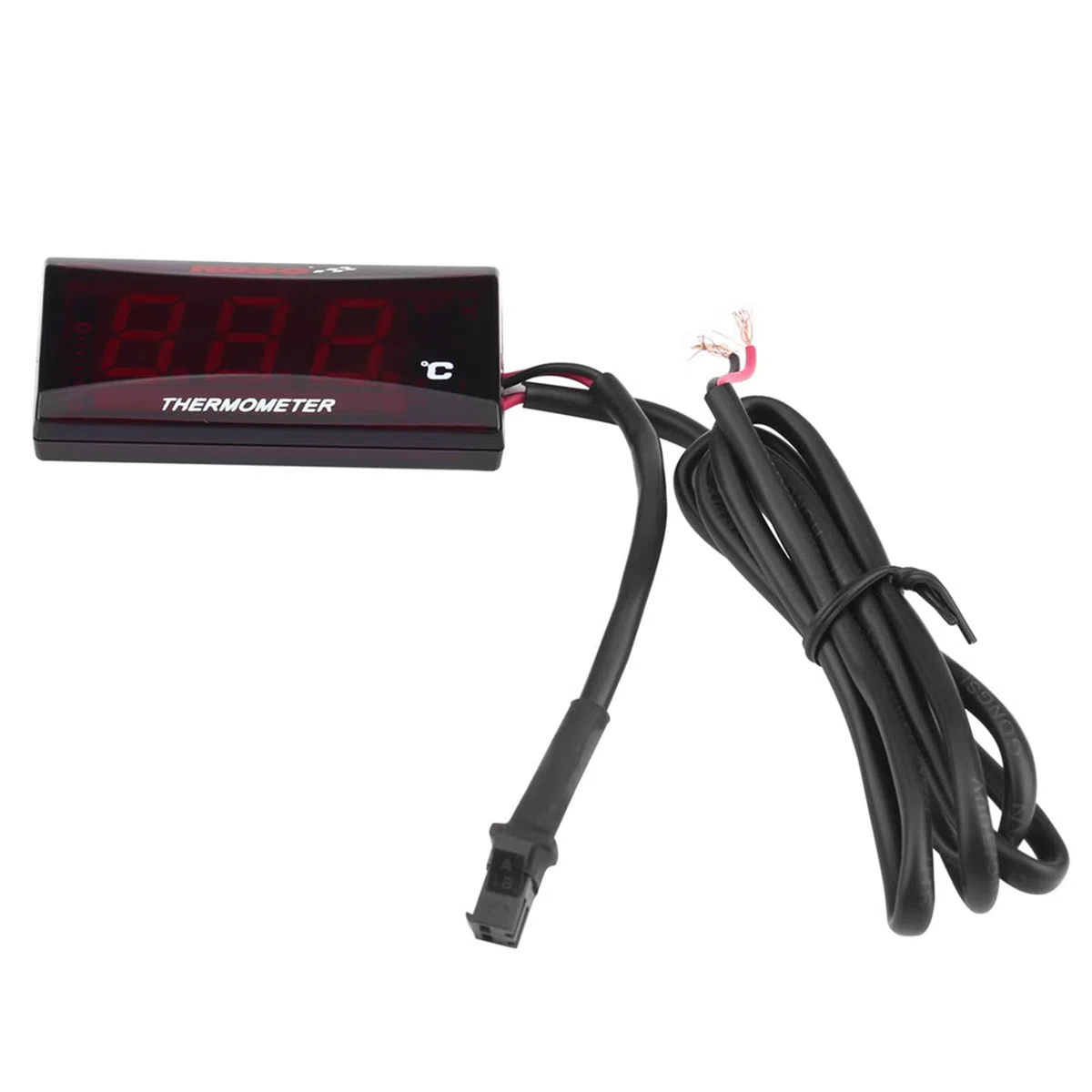 Ymiko Termómetro Digital de Motocicleta Termómetro Digital Universal de Motocicleta Medidor de Temperatura de Temperatura del Agua para Scooter de Carreras Quad Square(Luz roja)