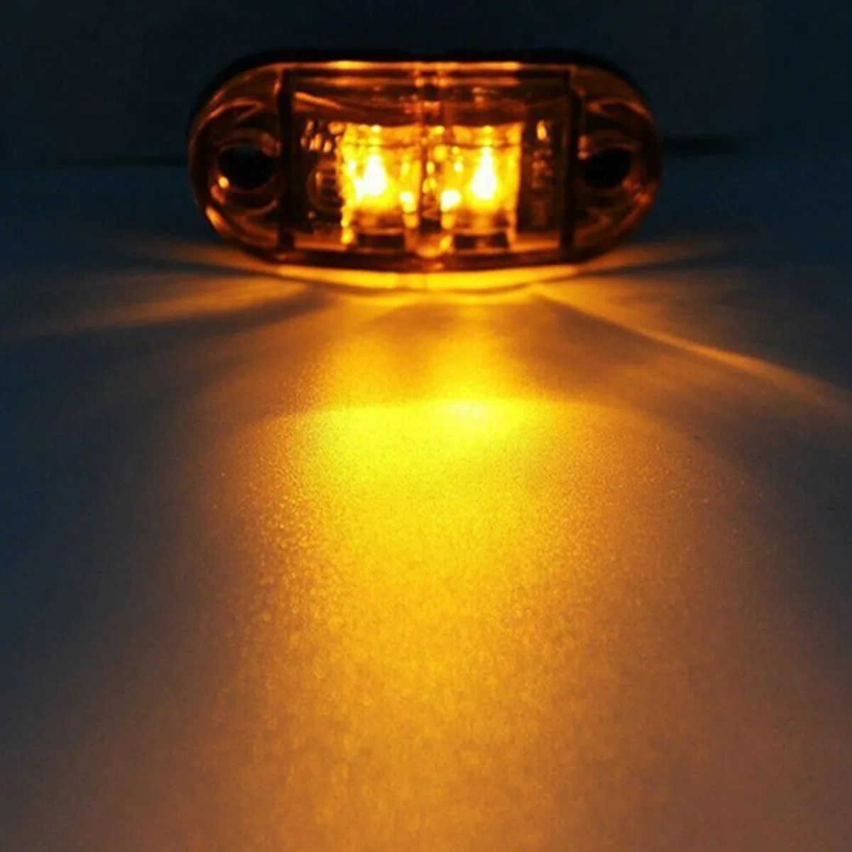 10X 2 Luces LED de Marcador Lateral 12 / 24V Trailer luz Lateral de Advertencia Luz Amarilla para Camión RV Caravan