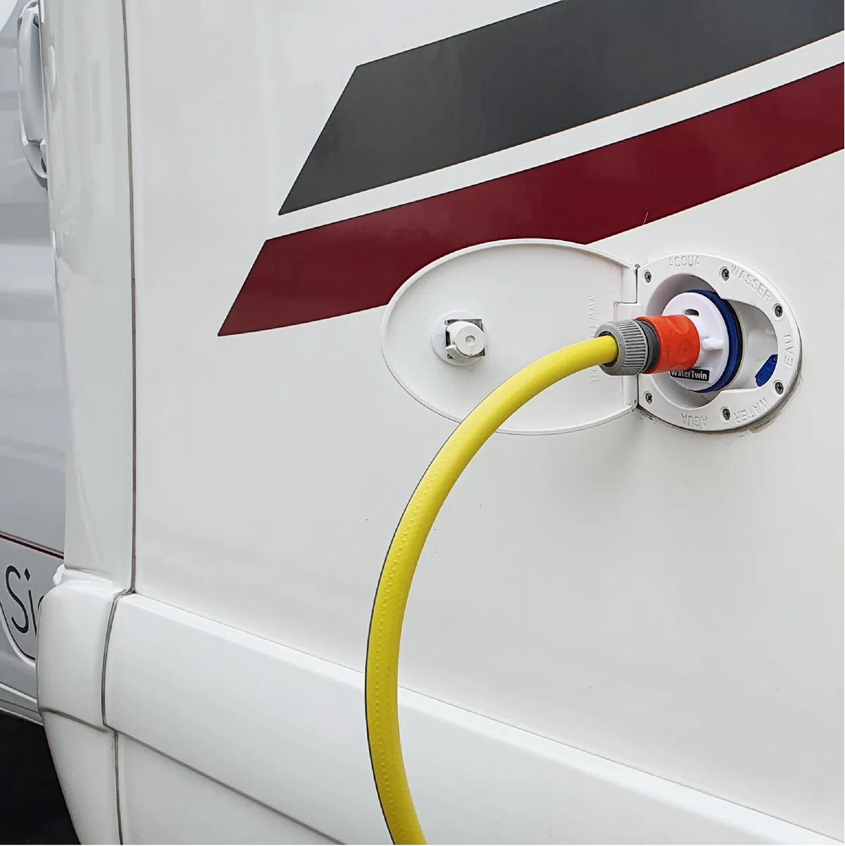 Waterwin, Adaptador de depósito de agua para autocaravana, Accesorio para boquilla de llenado, Tapa AG45 D: 61