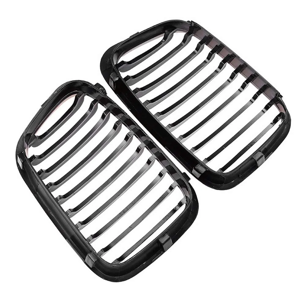 Parachoques Delantero Capó Rejilla Riñón Racing Rejilla Reemplazo para BMW Serie 3 E46 4 Puertas 1998-2001 2 Piezas
