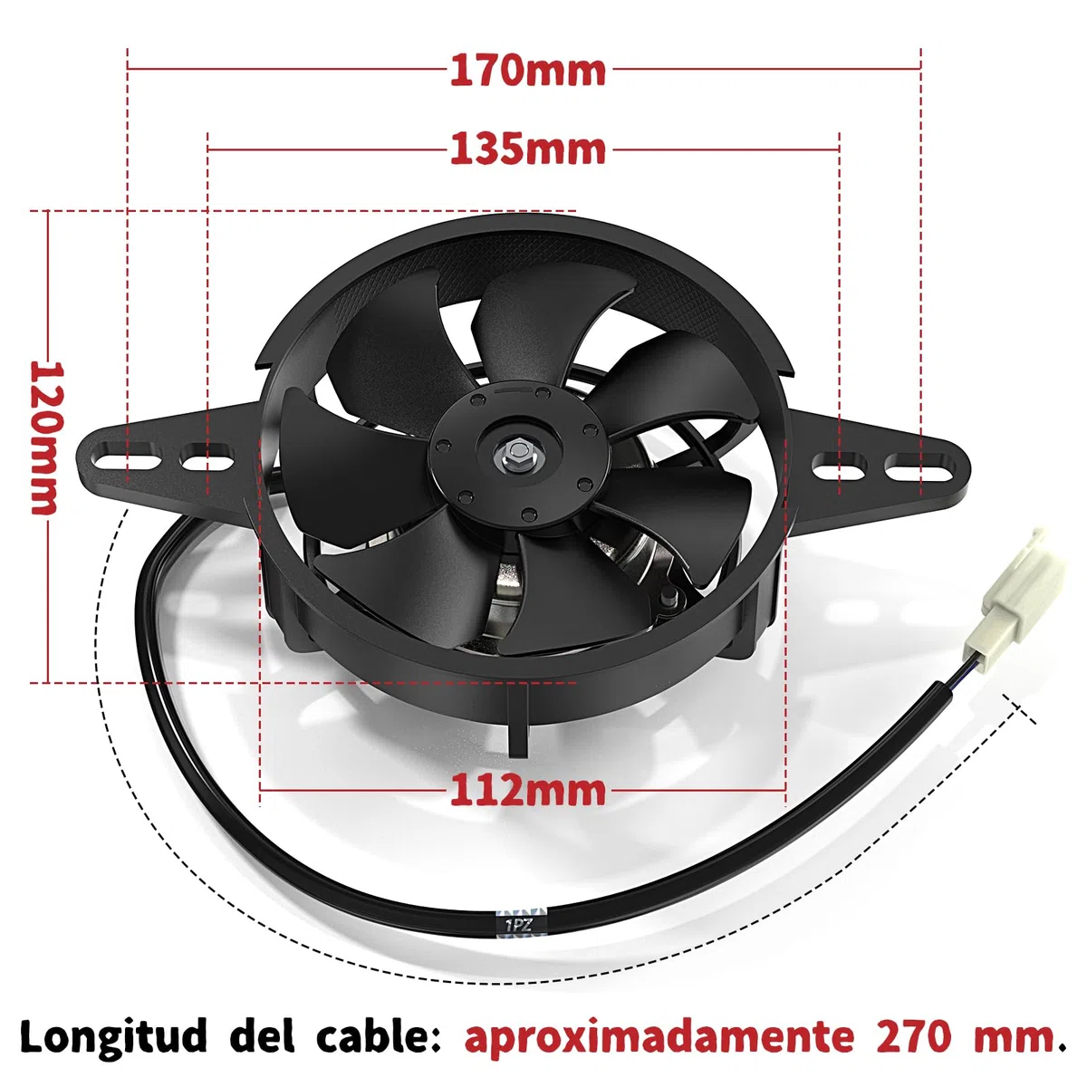 1PZ ES9-BP1 Ventilador de refrigeración 12 V 15W Ventilador de radiador Motocicleta 120 mm Reemplazo para 150cc 200cc 250cc ATV Go Kart Quad